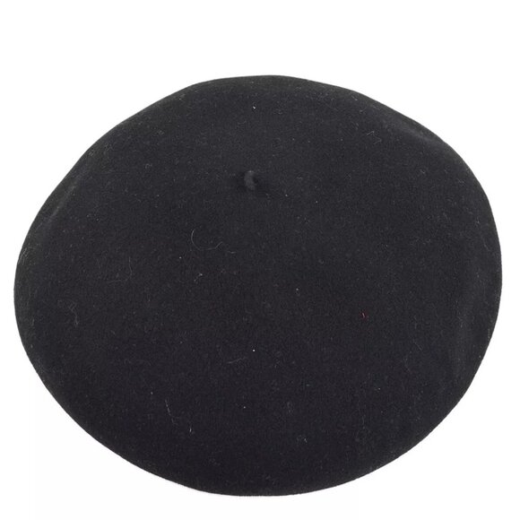 Chanel Black Hat Beret Small Good 161808